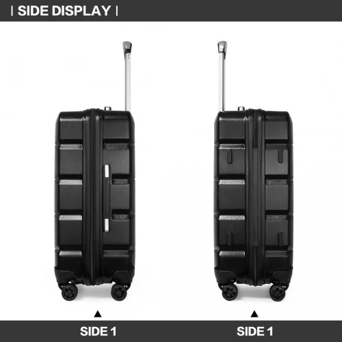 Kono 24 Inch Lightweight Hard Shell ABS Suitcase With TSA Lock - Black | Stylish & Secure Travel Companion