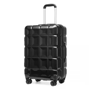 Kono 24 Inch Lightweight Hard Shell ABS Suitcase With TSA Lock - Black | Stylish & Secure Travel Companion