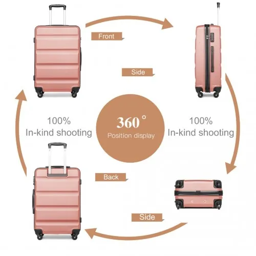 Kono 28'' Check-In Luggage - Sleek Nude ABS Hardshell Suitcase with TSA Lock