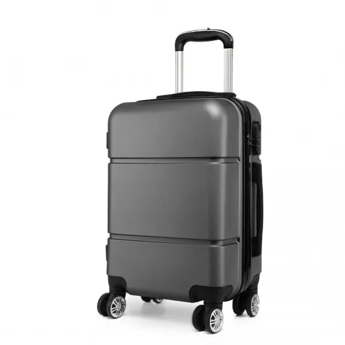 Kono Hard Shell ABS Carry On Suitcase 20 Inch - Grey | Light, Durable, Secure