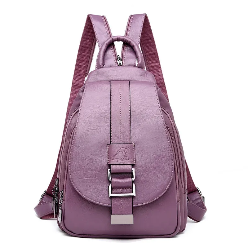 Leather Vintage Ladies Travel Backpacks