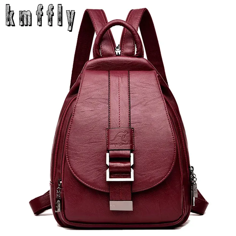 Leather Vintage Ladies Travel Backpacks