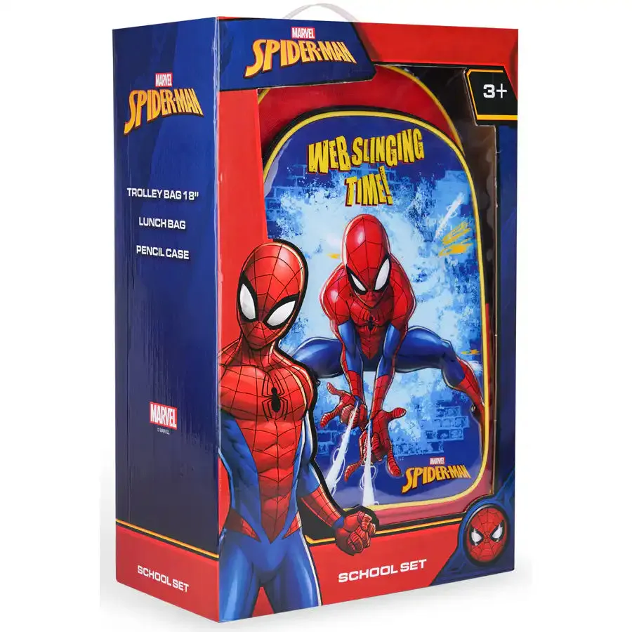 Marvel Spiderman Web Sling Action 3in1 Trolley Box set 18"