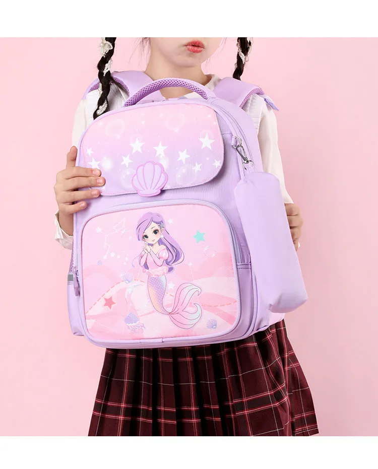 Mermaid Princess Schoolbag Girls Campus Backpack