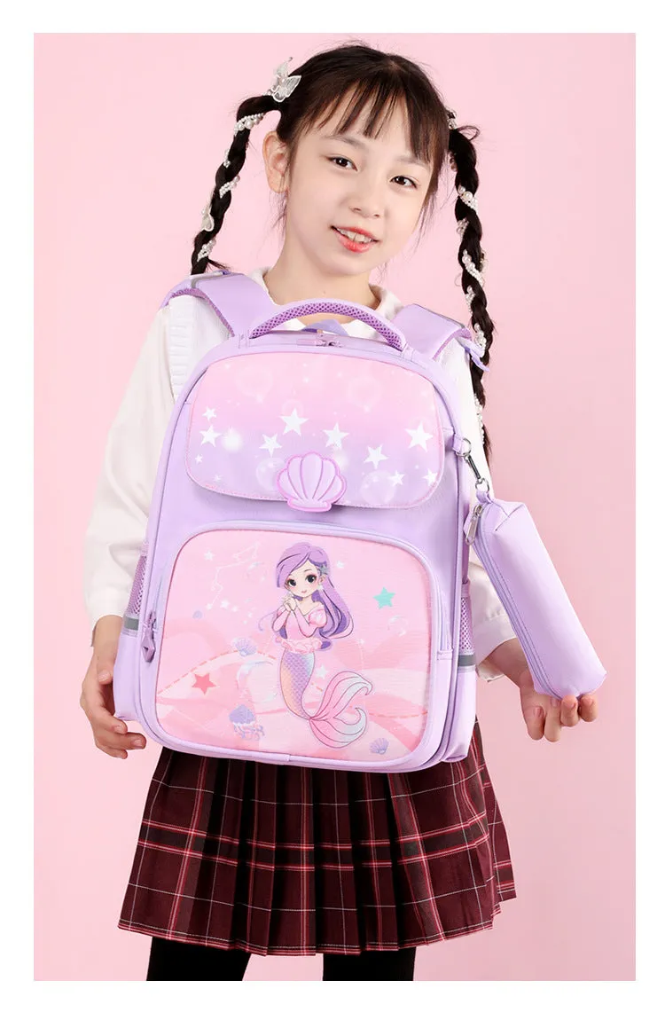 Mermaid Princess Schoolbag Girls Campus Backpack