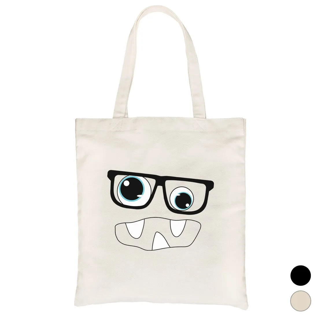 Monster With Glasses Canvas Shoulder Bag