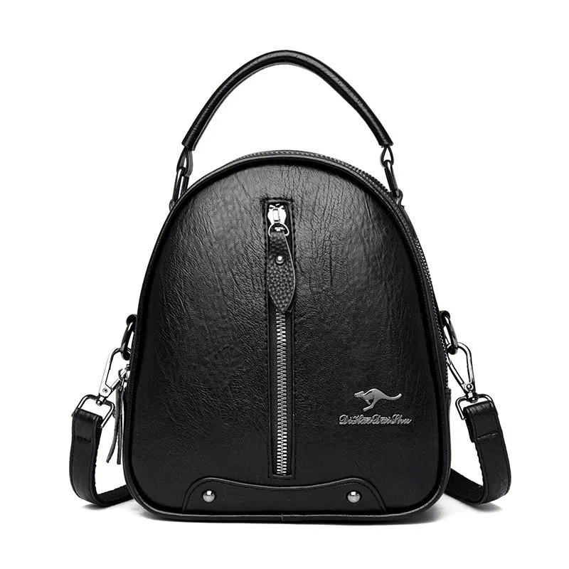 Multifunctional Women's Mini Leather Backpacks For Travel School