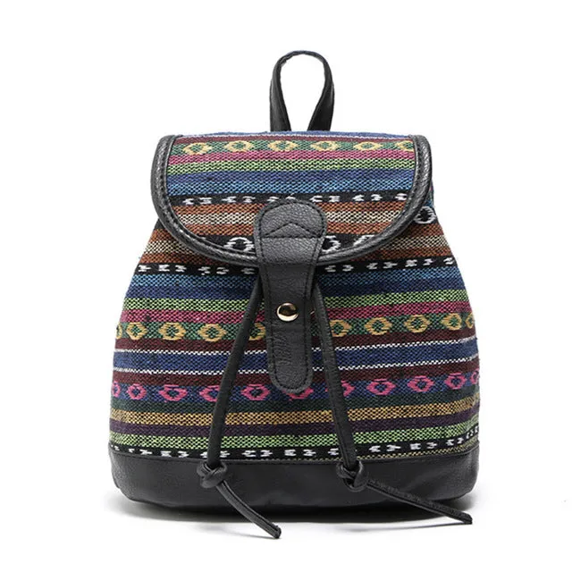 National Backpack Srripe Woven Canvas