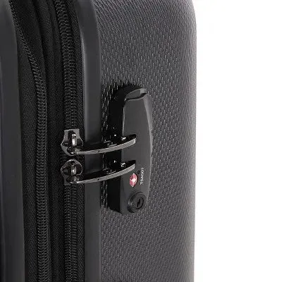 New - SWISSGEAR Energie USB Port PolyCarb Hardside Carry On Spinner Suitcase - Black