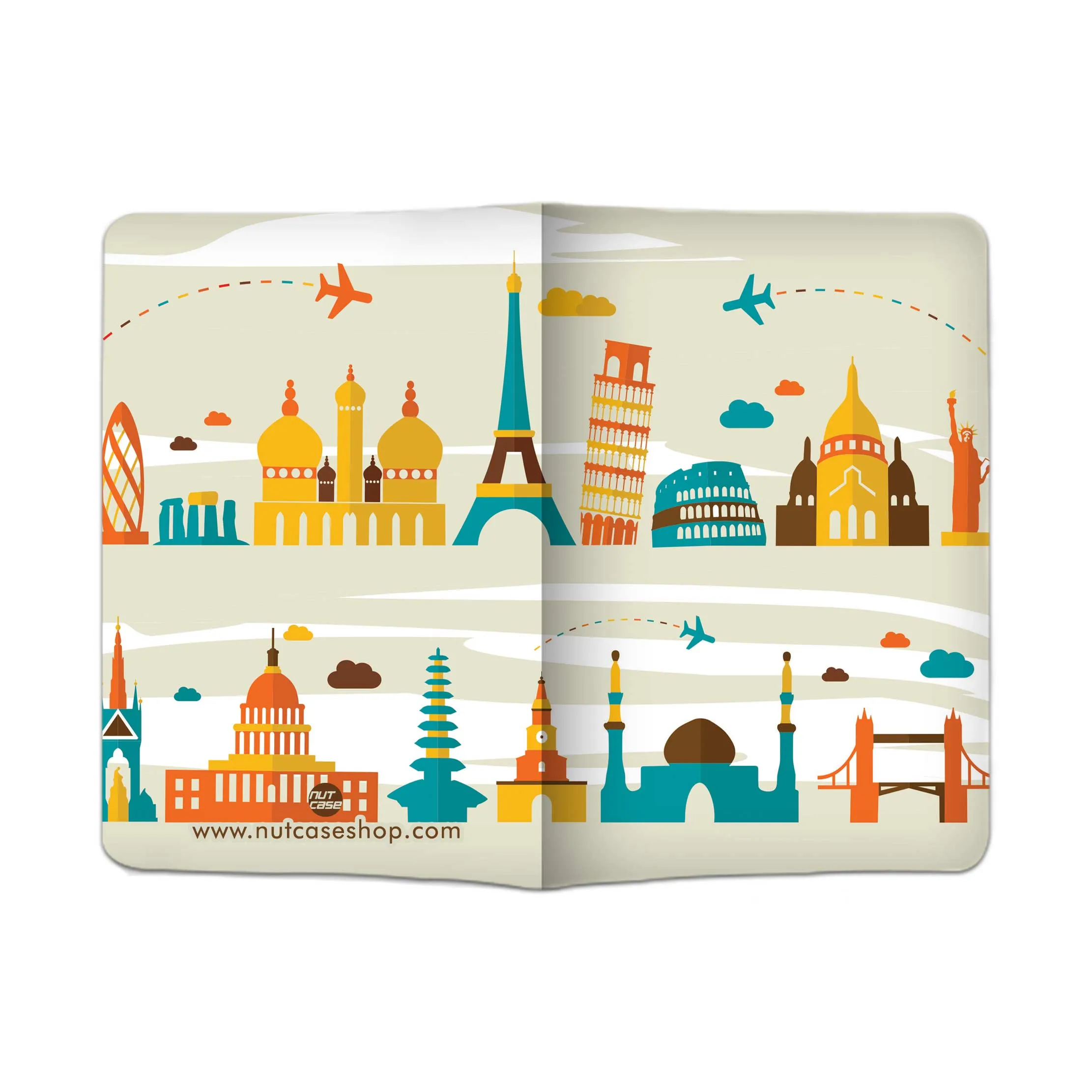 Passport Cover Holder Travel Case With Baggage Tag - Paris City