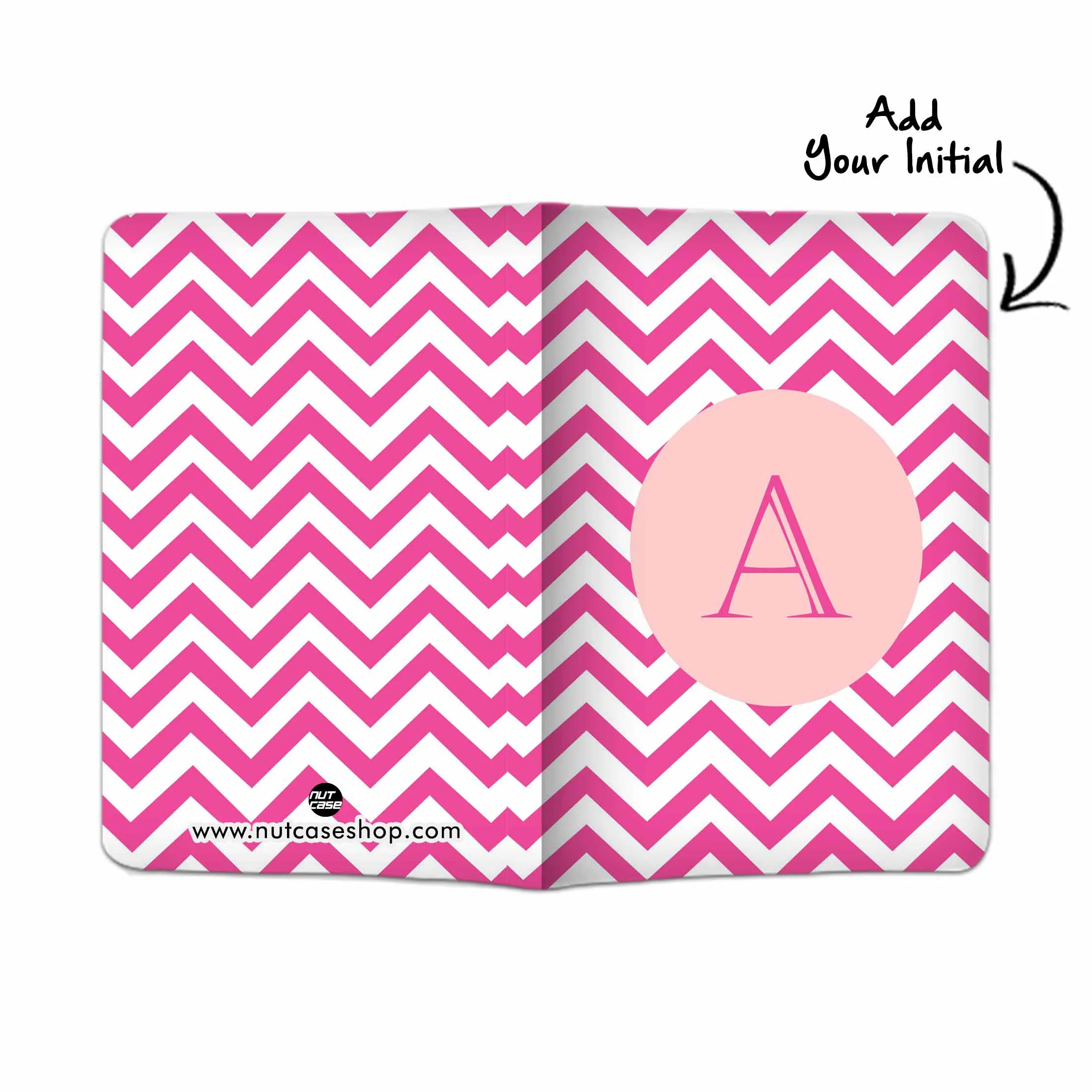 Personalised Passport Cover and Baggage Tag Combo - Pink Wave Lines