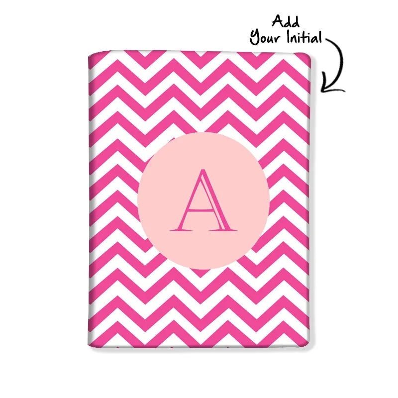 Personalised Passport Cover and Baggage Tag Combo - Pink Wave Lines