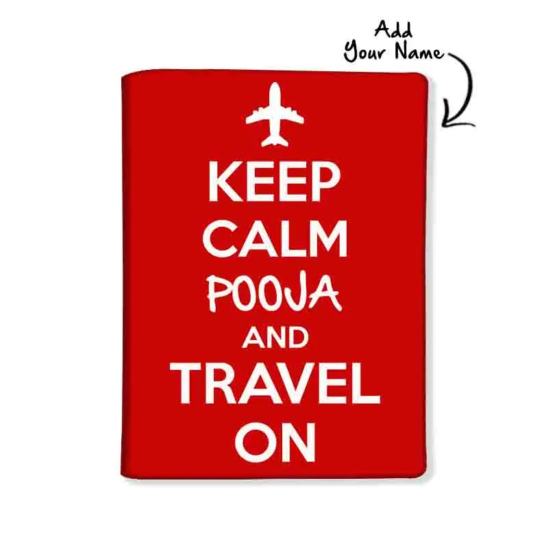 Personalised Passport Cover Luggage Tag Set - Keep Calm Red