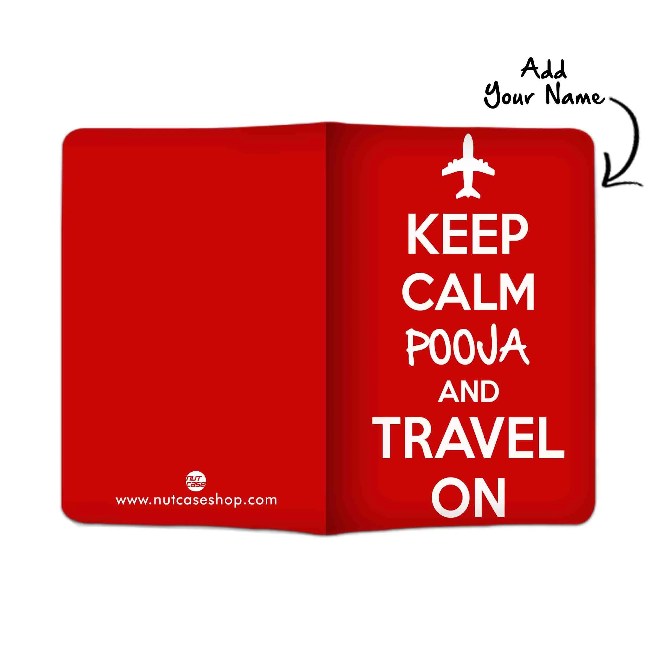 Personalised Passport Cover Luggage Tag Set - Keep Calm Red