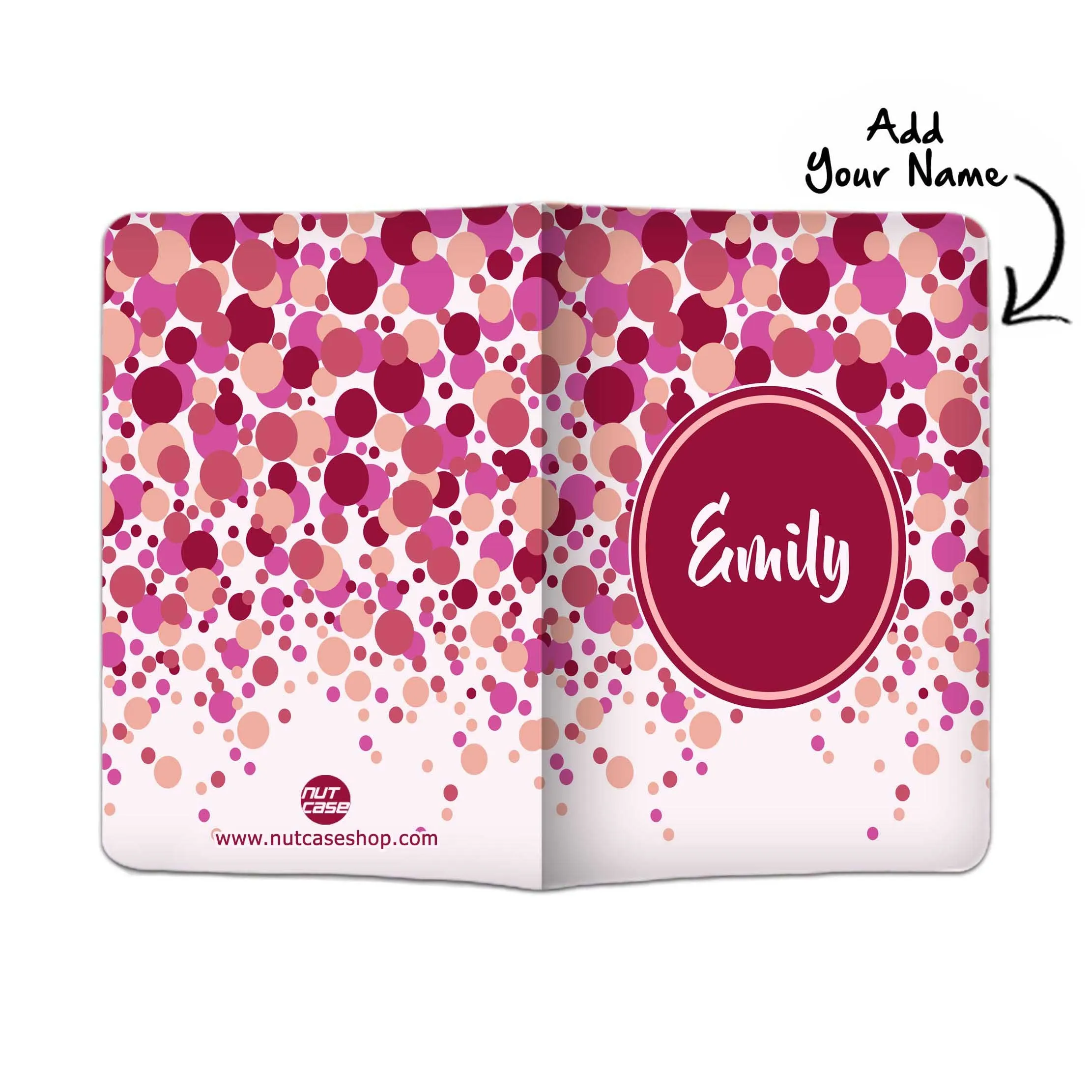 Personalized Passport Cover Luggage Tag Set - Pink and Red Dots