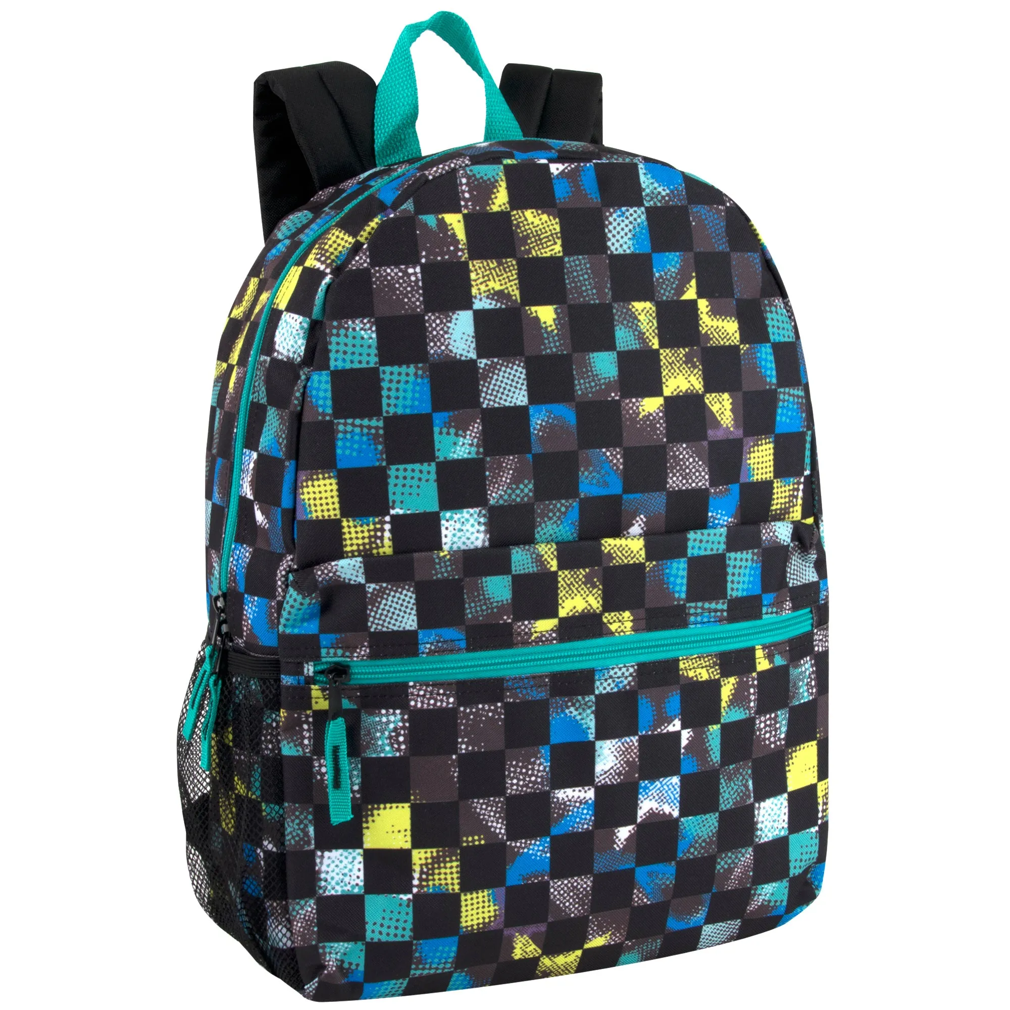 Printed Boys Backpack School Bag 43cm/20L Capacity With Side Mesh Pockets- 4 Styles