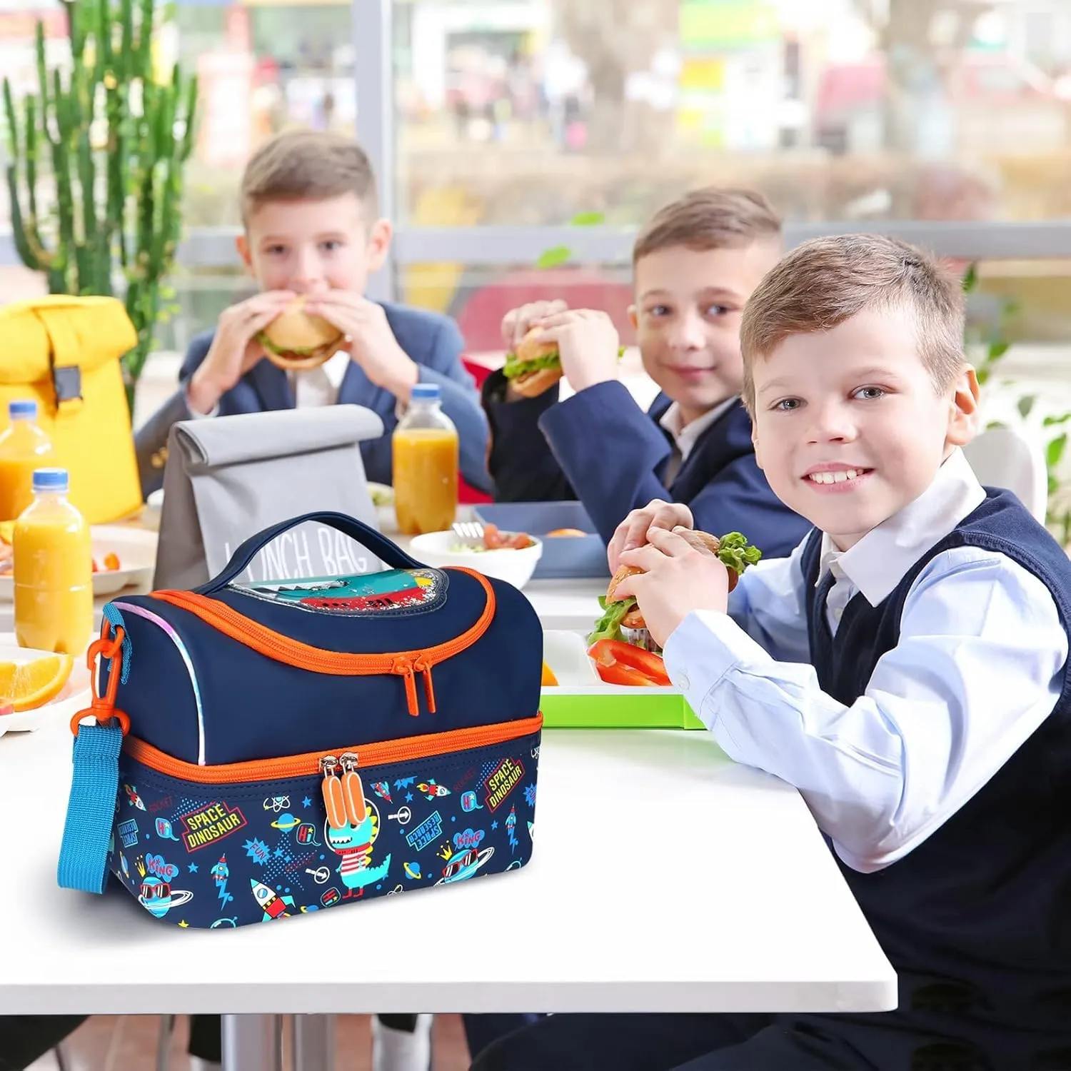 PRODUCTS DOUBLE DECKER COOLER INSULATED LUNCH BAG FOR BOYS&GIRLS&MEN&WOMEN WITH ADJUSTABLE STRAP LUNCH BAG FOR SCHOOL