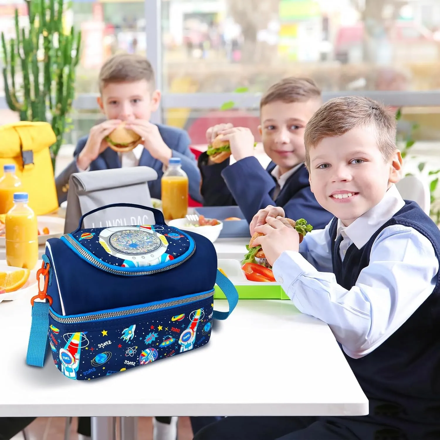 PRODUCTS DOUBLE DECKER COOLER INSULATED LUNCH BAG FOR BOYS&GIRLS&MEN&WOMEN WITH ADJUSTABLE STRAP LUNCH BAG FOR SCHOOL