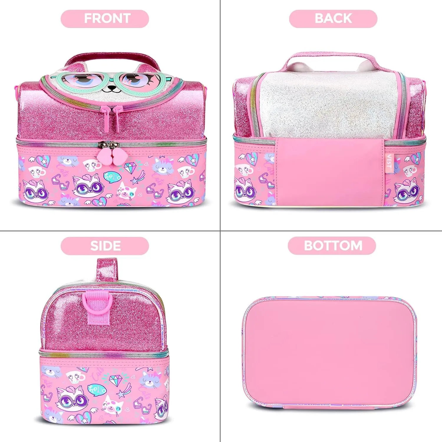 PRODUCTS DOUBLE DECKER COOLER INSULATED LUNCH BAG FOR BOYS&GIRLS&MEN&WOMEN WITH ADJUSTABLE STRAP LUNCH BAG FOR SCHOOL