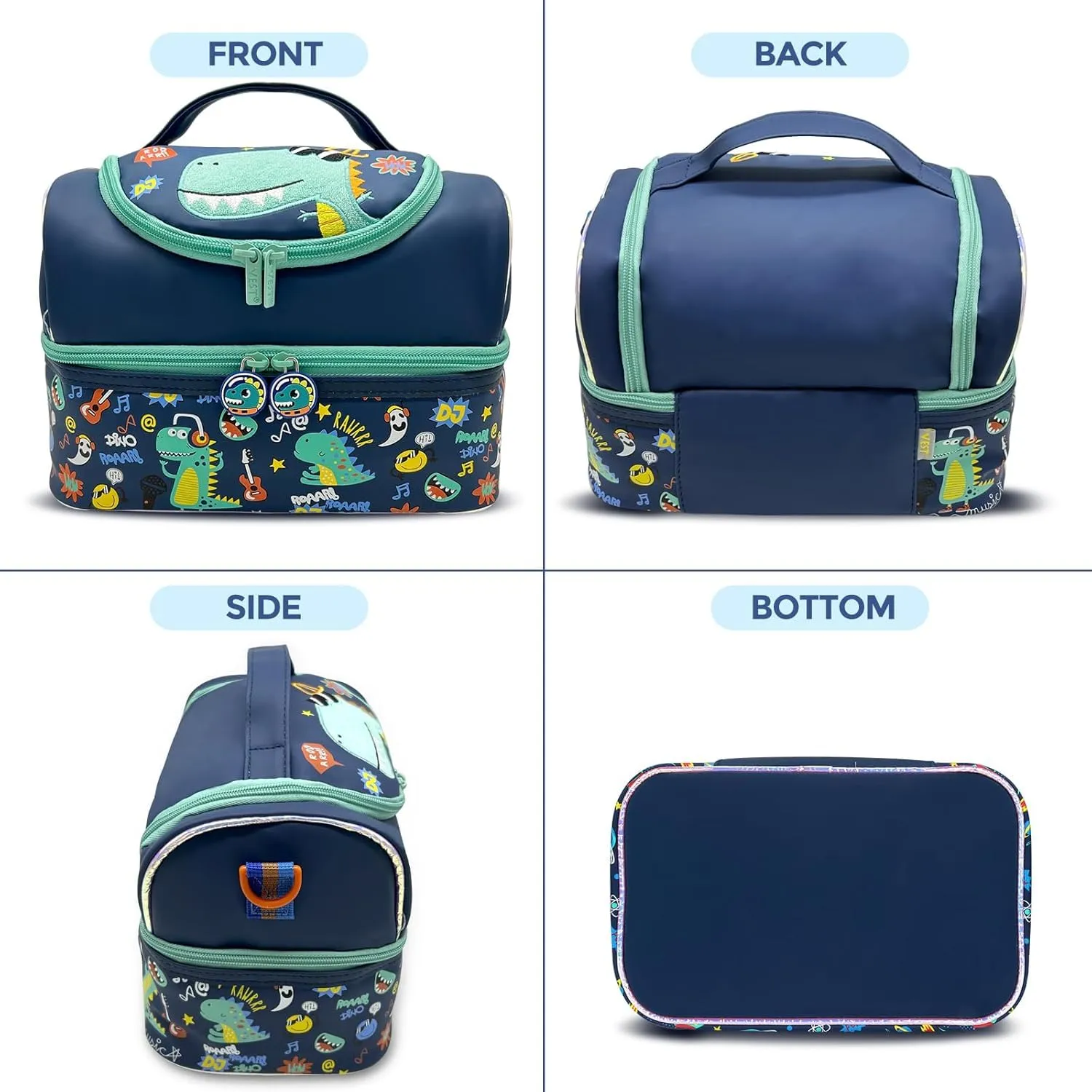 PRODUCTS DOUBLE DECKER COOLER INSULATED LUNCH BAG FOR BOYS&GIRLS&MEN&WOMEN WITH ADJUSTABLE STRAP LUNCH BAG FOR SCHOOL