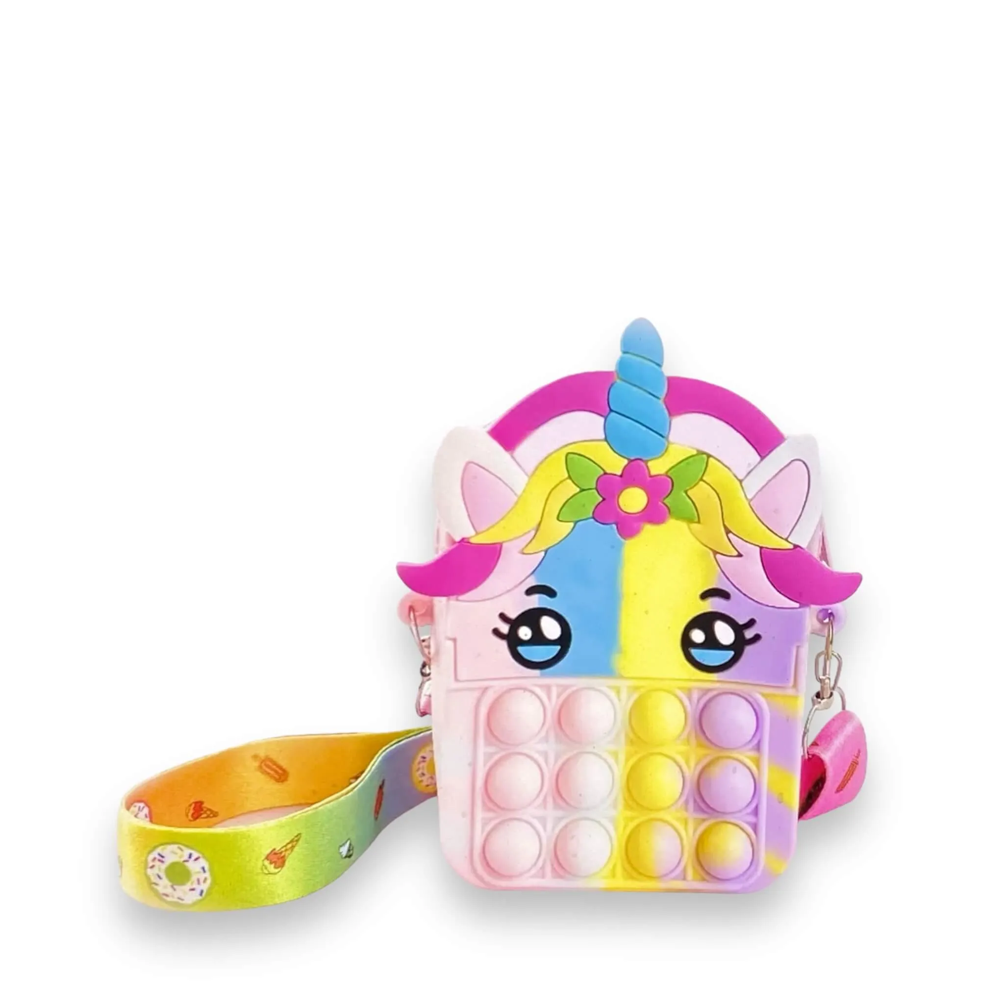 Rainbow Pony Silicone Mini Crossbody Bag