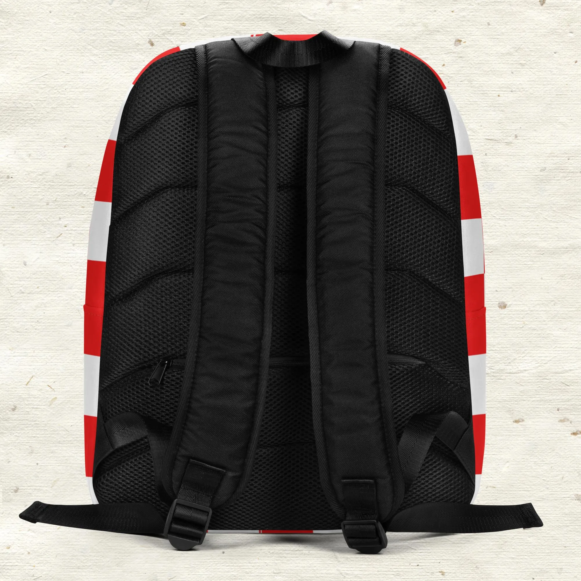 Red and White Checkered Minimalist Backpack