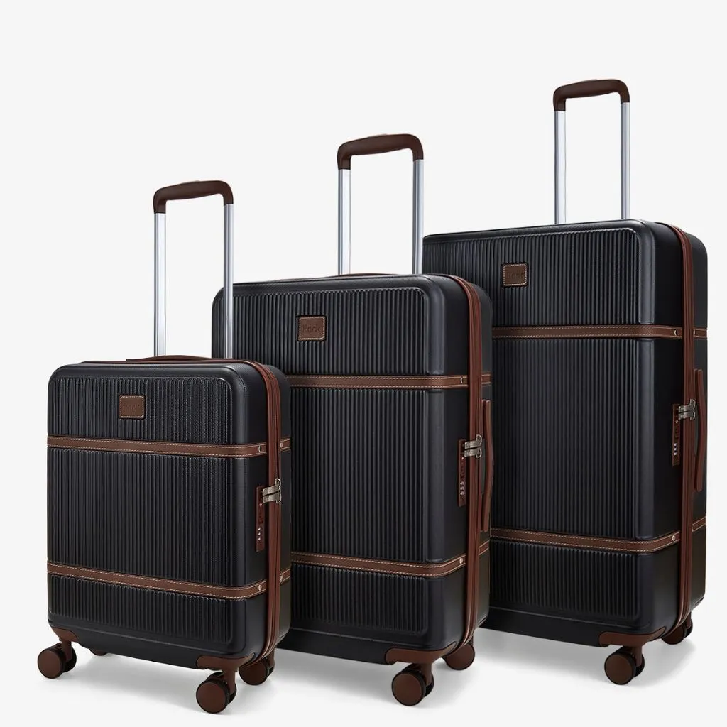 Rock Chelsea 3 Piece Hardsided Luggage - Black