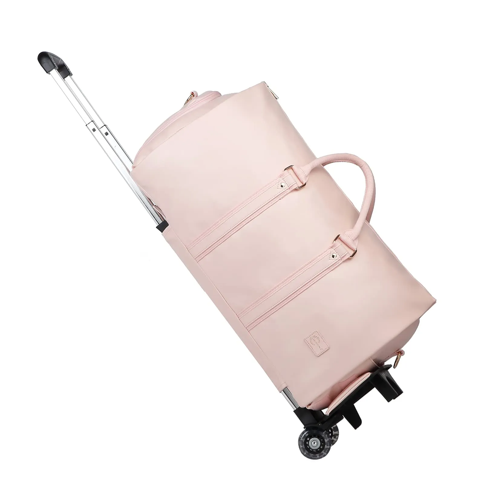 Rolling Garment Bag,Rolling Duffle Bag with Wheels Rolling Garment Bags for Travel with Shoe Pouch Carry On Bag Weekender Bags Garment Duffel Bag for Women-Pink