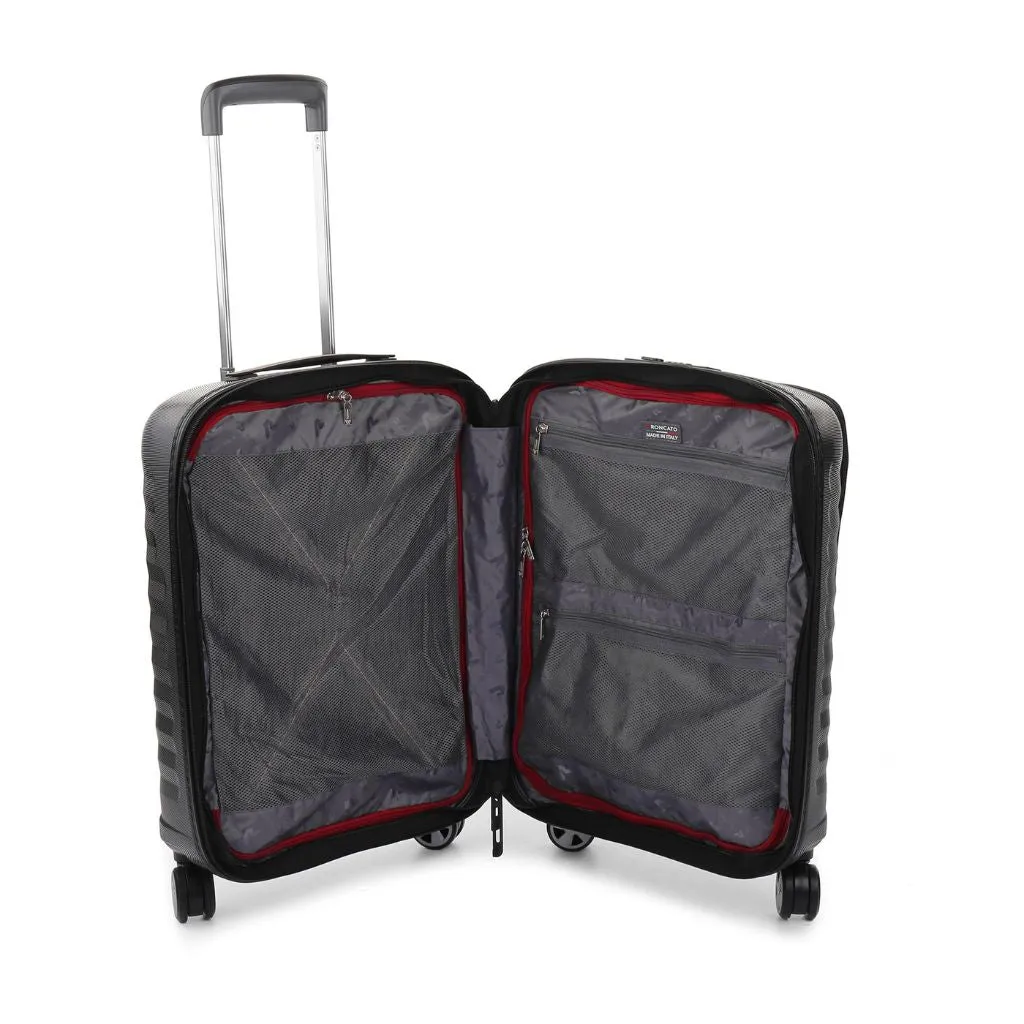 Roncato Premium 15.6" Laptop Carry On Expander Suitcase - Black