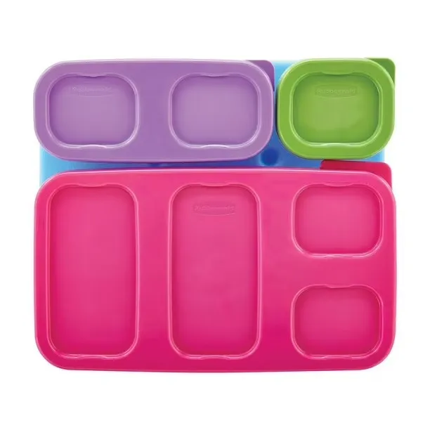 Rubbermaid LunchBlox Kids Lunch Box Container Set, Flat, Assorted Colors