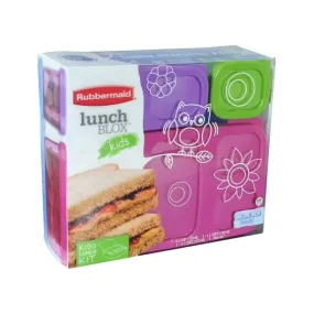 Rubbermaid LunchBlox Kids Lunch Box Container Set, Flat, Assorted Colors