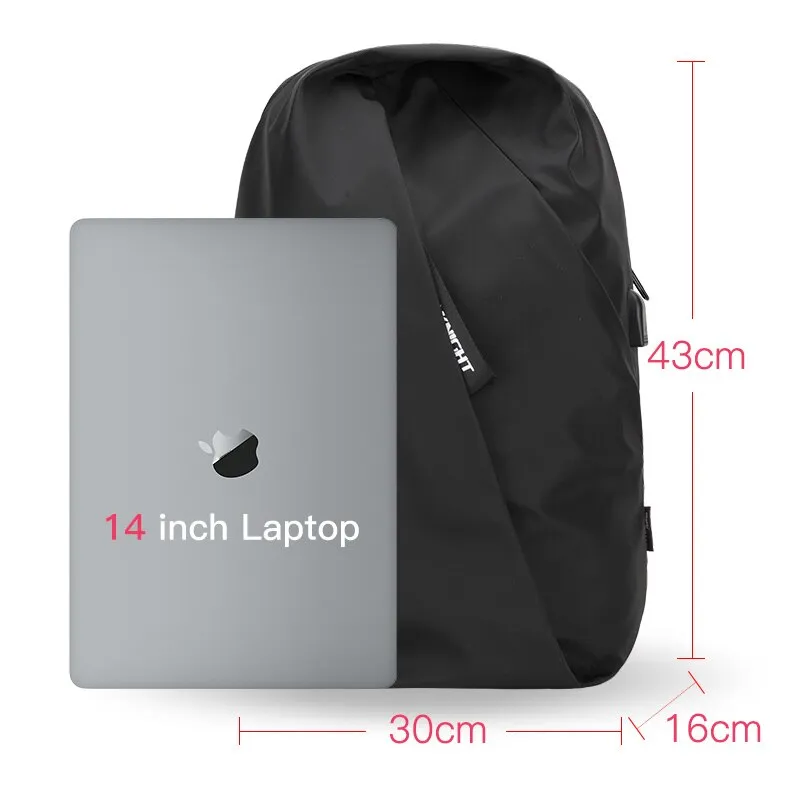 Slim Laptop Backpack Fashion USB Charging Port for Men 14inch Travel Personality Backbag For Women