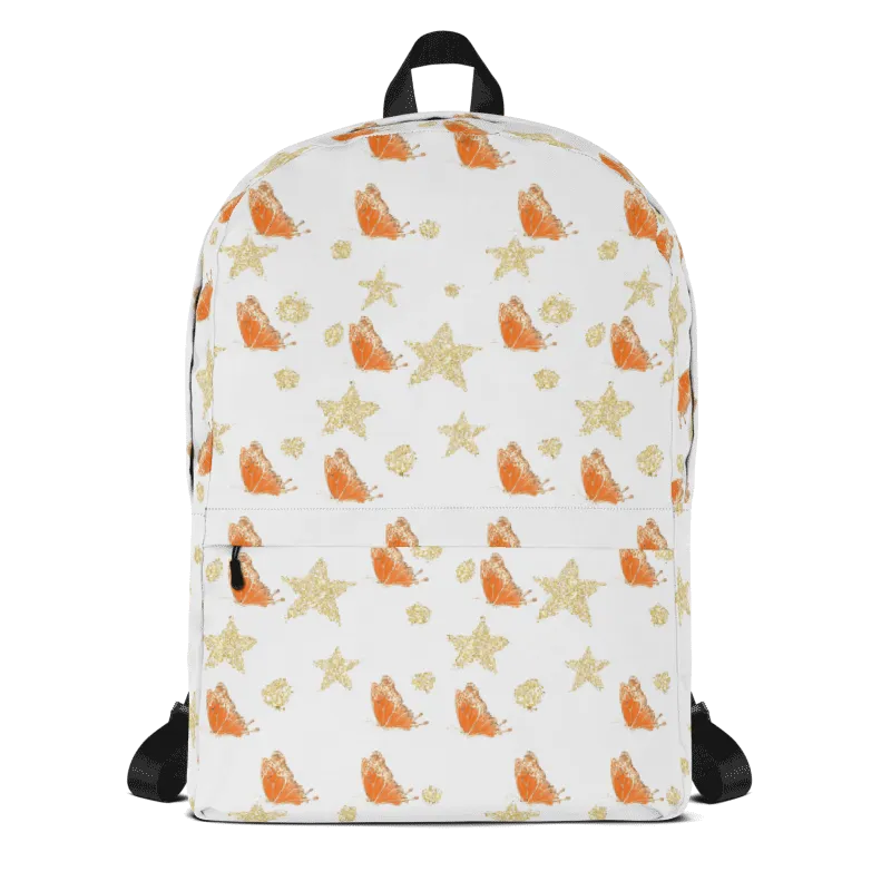 Sparkly Orange Butterflies Backpack