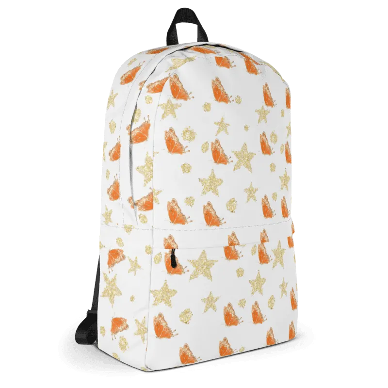 Sparkly Orange Butterflies Backpack