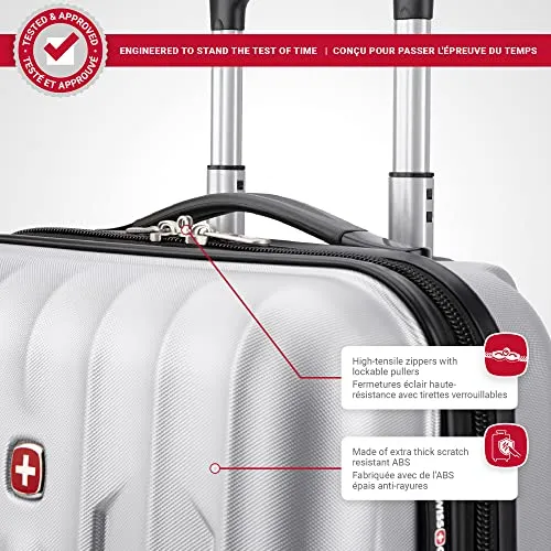 SWISSGEAR Chrome Hardside Spinner International Carry-On Luggage 20-Inch, Silver