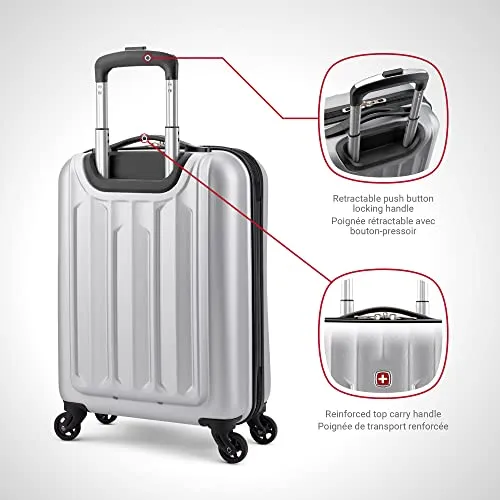 SWISSGEAR Chrome Hardside Spinner International Carry-On Luggage 20-Inch, Silver