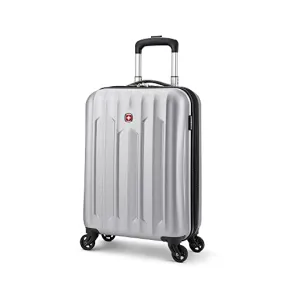 SWISSGEAR Chrome Hardside Spinner International Carry-On Luggage 20-Inch, Silver