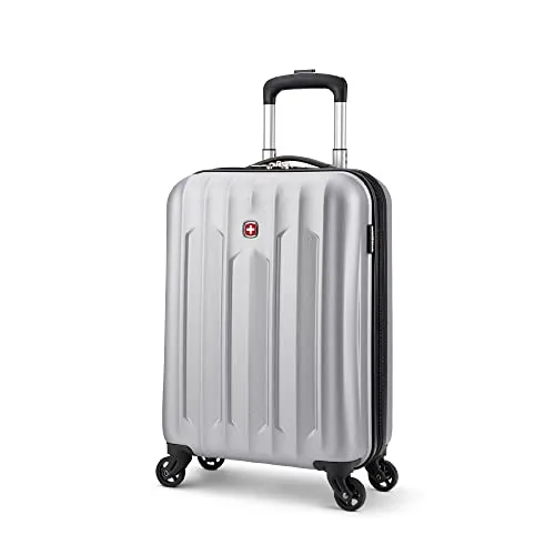 SWISSGEAR Chrome Hardside Spinner International Carry-On Luggage 20-Inch, Silver