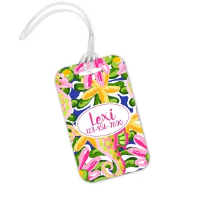 Tropical Luggage Tag -  Cute Preppy Bright Islands - Beach Vacay - Name ID Tag - Spring Break Bag Tag ID