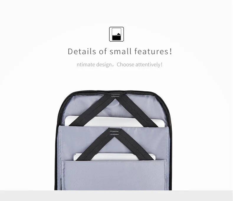 USB Charger Laptop Multi-Function Travel Gray and Black Smart Backpack