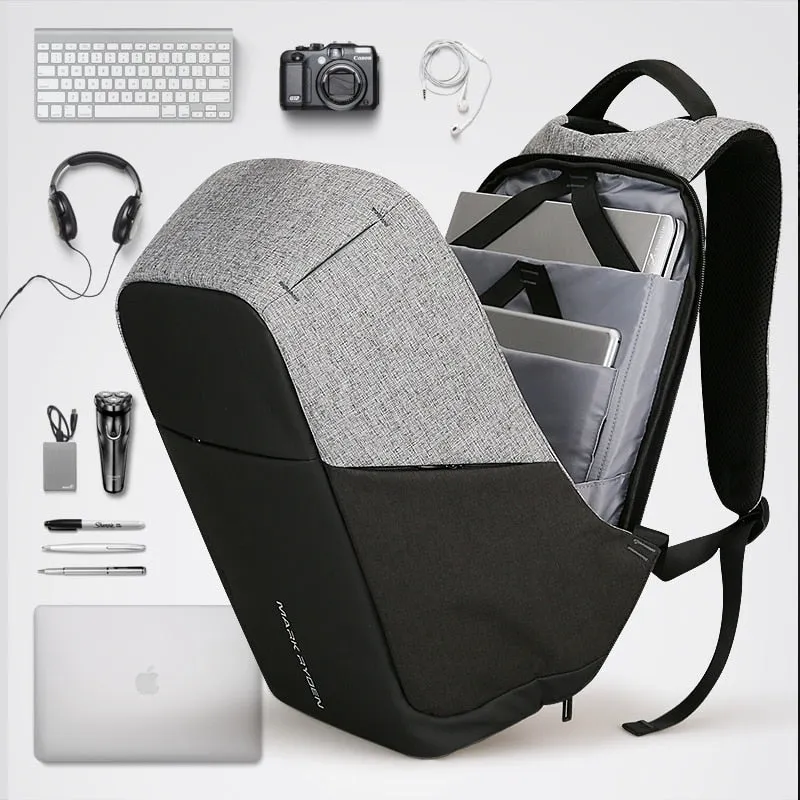 USB Charger Laptop Multi-Function Travel Gray and Black Smart Backpack