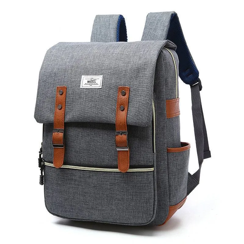 Vintage men women canvas backpacks school bags for teenage girls laptop backpack with USB charging fashion travel