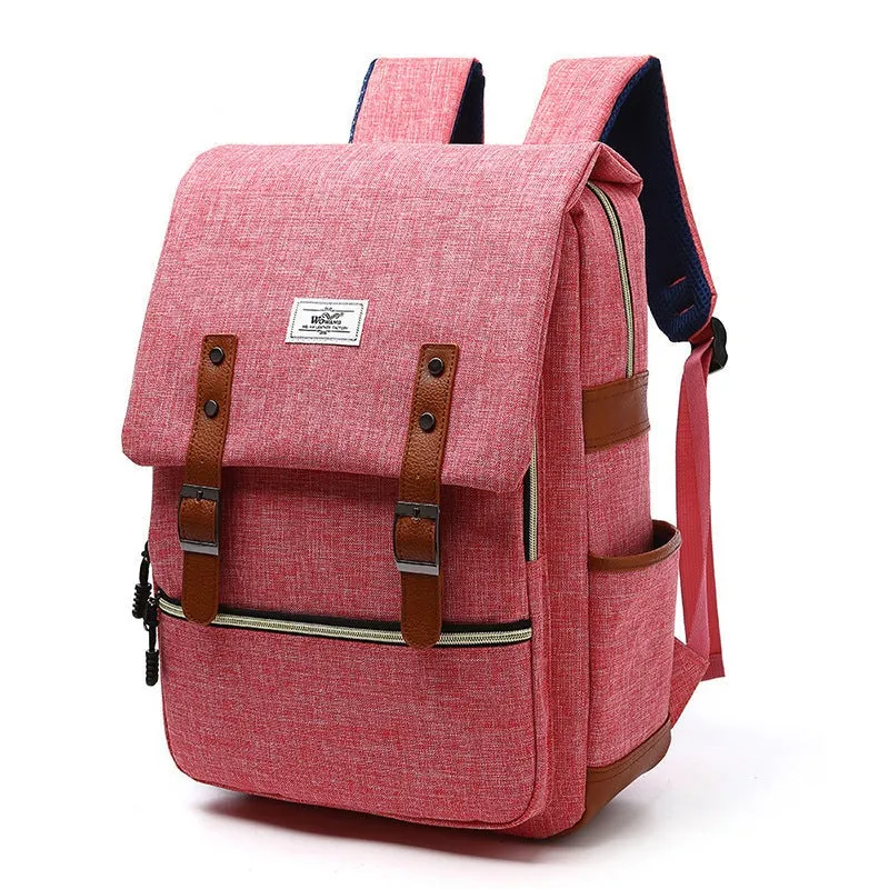 Vintage men women canvas backpacks school bags for teenage girls laptop backpack with USB charging fashion travel