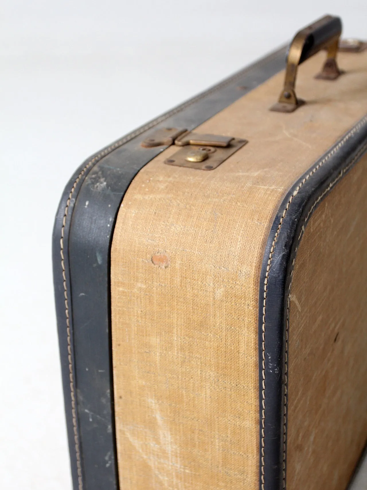 vintage tweed hardshell suitcase