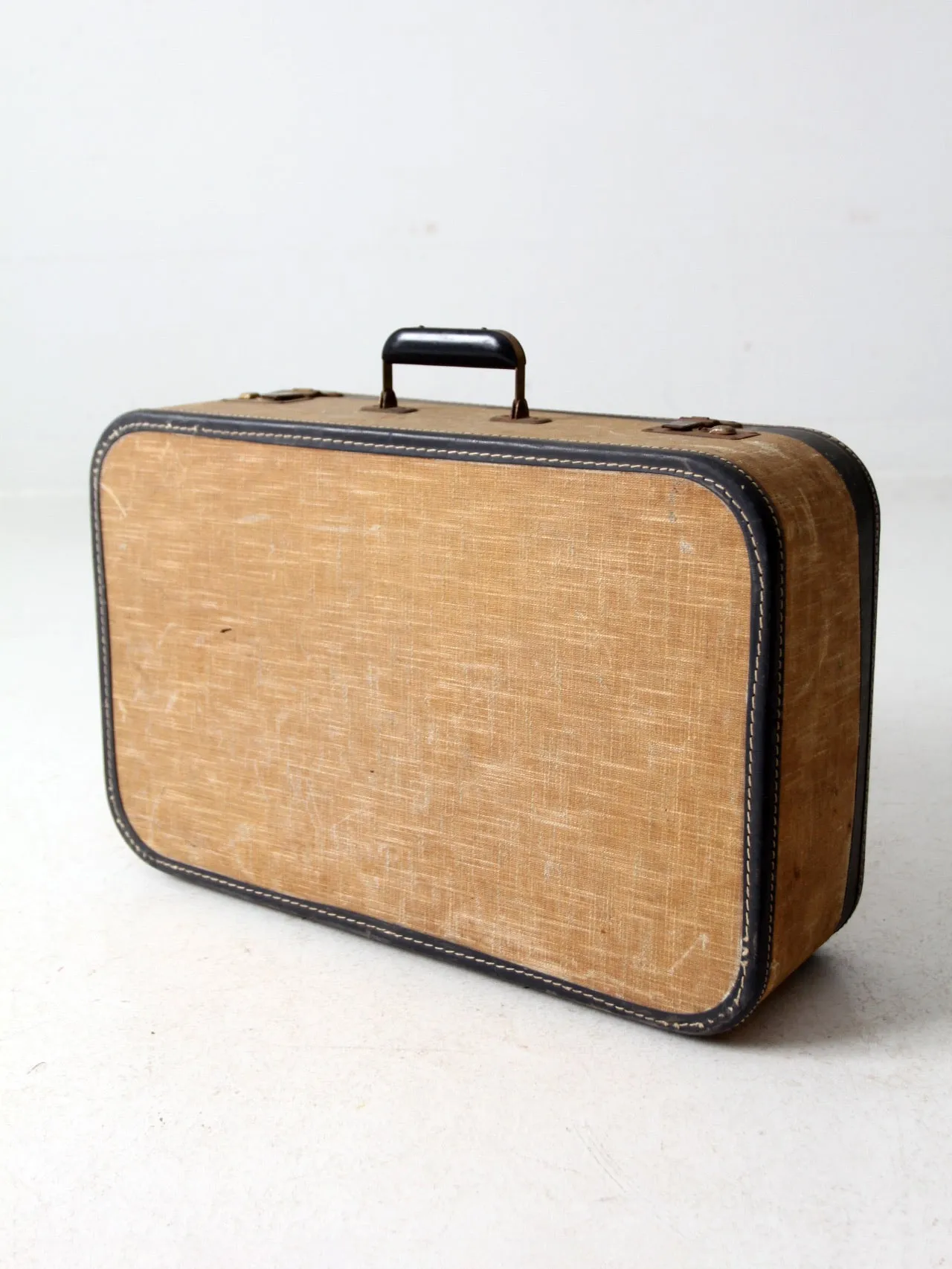 vintage tweed hardshell suitcase