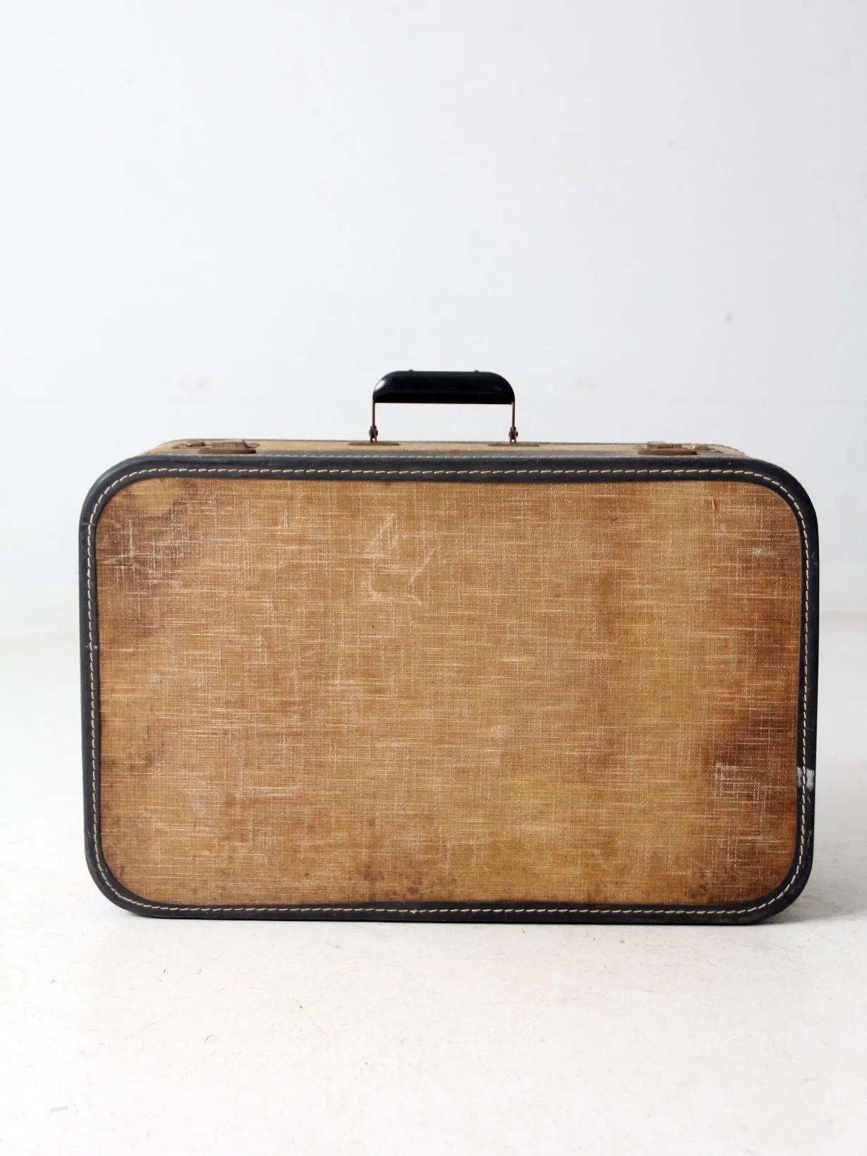 vintage tweed hardshell suitcase