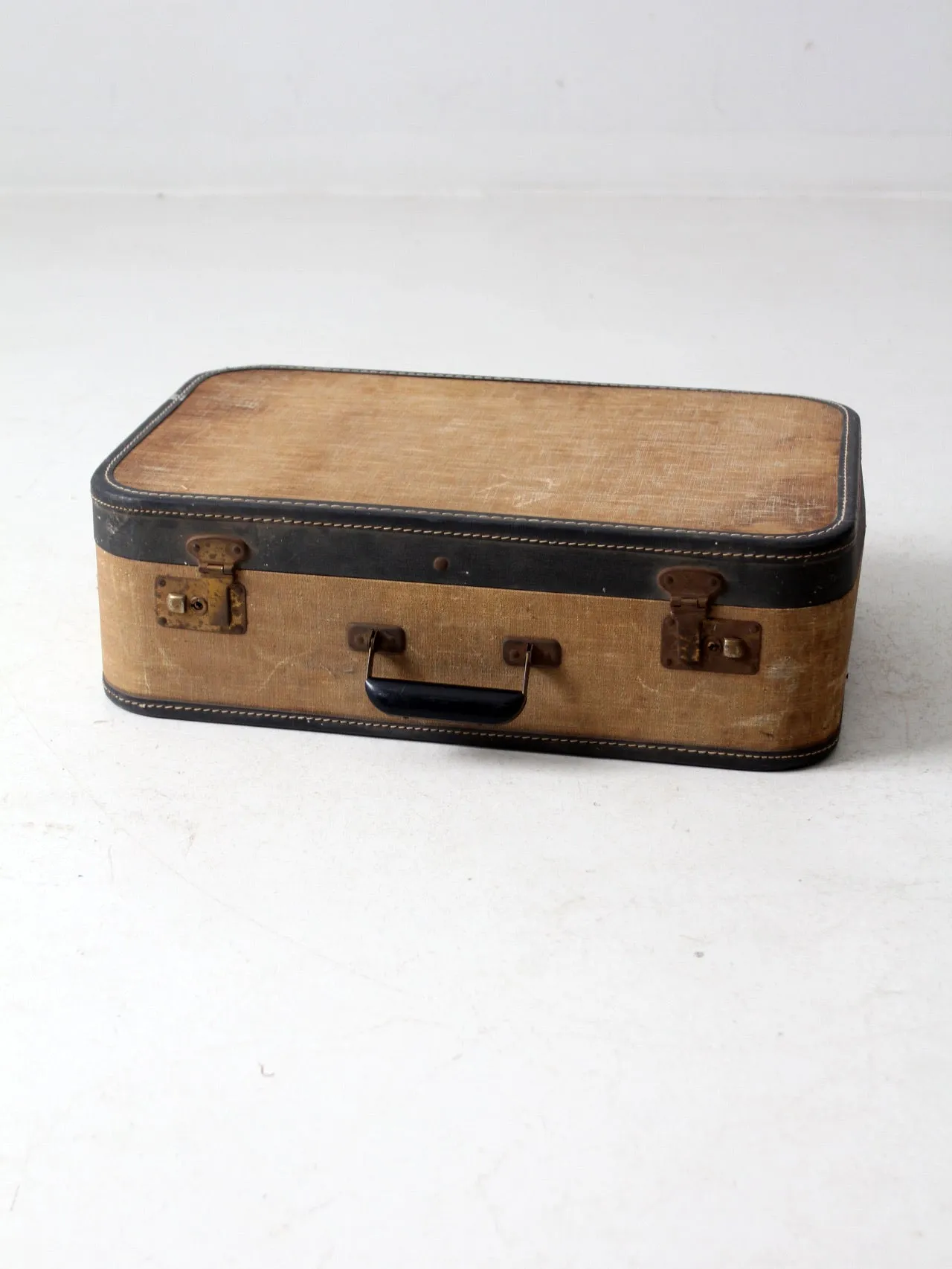 vintage tweed hardshell suitcase