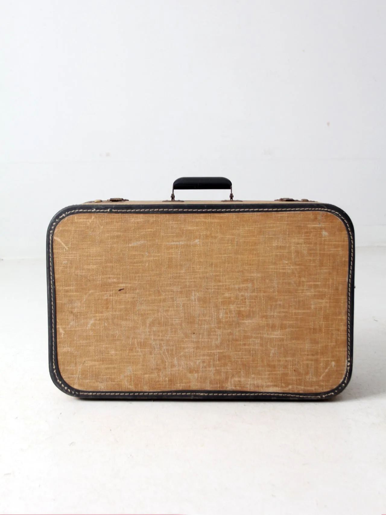 vintage tweed hardshell suitcase